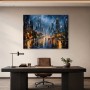 Nachtstadt im Regen als Modernes Wandbild oder Acrylbild