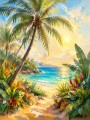 Tropische Küstenlandschaft als Leinwand oder Kunstdruck