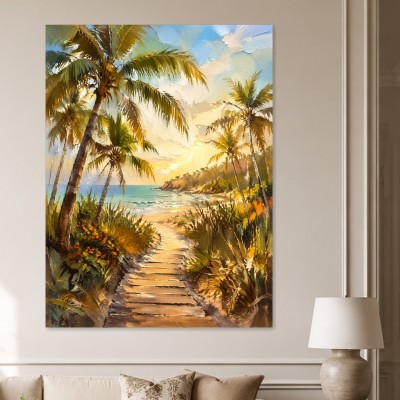 Tropischer Sonnenweg als Leinwand oder Poster für maritime Räume