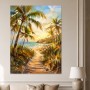 Tropischer Sonnenweg als Leinwand oder Poster für maritime Räume