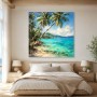 Tropische Lagune als Wandbild oder Leinwand mit Palmenufer