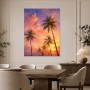 Tropischer Sonnenuntergang als Leinwand oder Poster mit Palmen
