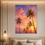 Tropischer Sonnenuntergang als Leinwand oder Poster mit Palmen