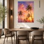 Tropischer Sonnenuntergang als Leinwand oder Poster mit Palmen