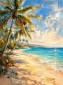 Tropischer Strand im Sonnenlicht, Leinwand oder Poster