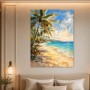 Tropischer Strand im Sonnenlicht, Leinwand oder Poster