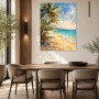 Tropischer Strand im Sonnenlicht, Leinwand oder Poster