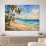 Tropischer Strand mit Palmen, Leinwand oder Poster