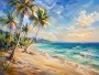 Tropischer Strand mit Palmen, Leinwand oder Poster