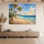 Tropischer Strand mit Palmen, Leinwand oder Poster