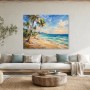 Tropischer Strand mit Palmen, Leinwand oder Poster