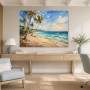 Tropischer Strand mit Palmen, Leinwand oder Poster