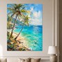 Tropische Küste mit Palmen als Wandbild oder Fine Art Print