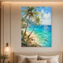 Tropische Küste mit Palmen als Wandbild oder Fine Art Print