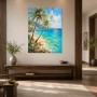 Tropische Küste mit Palmen als Wandbild oder Fine Art Print