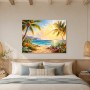 Tropische Küste bei Sonnenlicht als Leinwand oder Poster