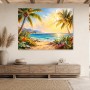Tropische Küste bei Sonnenlicht als Leinwand oder Poster