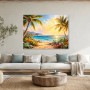 Tropische Küste bei Sonnenlicht als Leinwand oder Poster