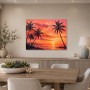 Sonnenuntergang am Meer als Leinwand oder Poster mit Palmen