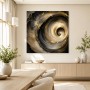 Abstraktes Wandbild oder Acrylbild mit goldener Spiralbewegung