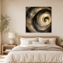 Abstraktes Wandbild oder Acrylbild mit goldener Spiralbewegung