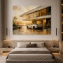 Luxus Wandbild oder Acrylbild mit modernem Sportwagen am Abend