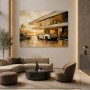 Luxus Wandbild oder Acrylbild mit modernem Sportwagen am Abend