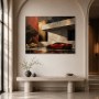 Roter Sportwagen vor moderner Architektur, Acrylbild oder Leinwand