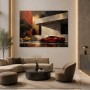 Roter Sportwagen vor moderner Architektur, Acrylbild oder Leinwand