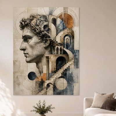 Antikes Profil und Architektur als Wandbild oder Fine Art Print