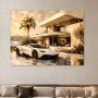 Luxuriöser Sportwagen am Küstenanwesen, Kunstwerk oder Acrylbild