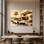 Luxuriöser Sportwagen am Küstenanwesen, Kunstwerk oder Acrylbild