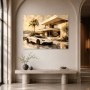 Luxuriöser Sportwagen am Küstenanwesen, Kunstwerk oder Acrylbild