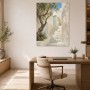 Mediterrane Treppe mit blauem Tor, Leinwand oder Poster