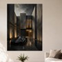 Dunkler Supersportwagen im Betonhof, Luxury Wandbild oder Fine Art Print