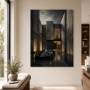Dunkler Supersportwagen im Betonhof, Luxury Wandbild oder Fine Art Print