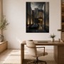 Dunkler Supersportwagen im Betonhof, Luxury Wandbild oder Fine Art Print