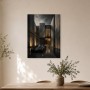Dunkler Supersportwagen im Betonhof, Luxury Wandbild oder Fine Art Print