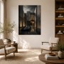 Dunkler Supersportwagen im Betonhof, Luxury Wandbild oder Fine Art Print