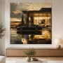 Luxuriöses Wandbild oder Fine Art Print mit Sportwagen am Sonnenuntergang