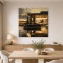 Luxuriöses Wandbild oder Fine Art Print mit Sportwagen am Sonnenuntergang