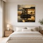 Luxuriöses Wandbild oder Fine Art Print mit Sportwagen am Sonnenuntergang