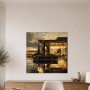 Luxuriöses Wandbild oder Fine Art Print mit Sportwagen am Sonnenuntergang