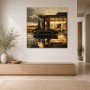 Luxuriöses Wandbild oder Fine Art Print mit Sportwagen am Sonnenuntergang