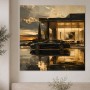 Luxuriöses Wandbild oder Fine Art Print mit Sportwagen am Sonnenuntergang