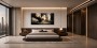 Abstraktes Wandbild oder Gallery Print mit goldenen Treppen und Licht