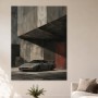 Sportwagen vor urbaner Wand, Modernes Wandbild oder Poster