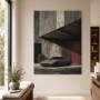 Sportwagen vor urbaner Wand, Modernes Wandbild oder Poster