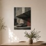 Sportwagen vor urbaner Wand, Modernes Wandbild oder Poster