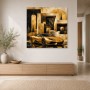 Goldener Supersportwagen als Luxus Wandbild oder Fine Art Print